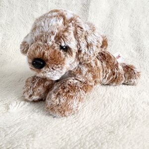 Aurora World Puppy Dog Plush 7” Tan Brown Beige Stuffed Beanbag Toy